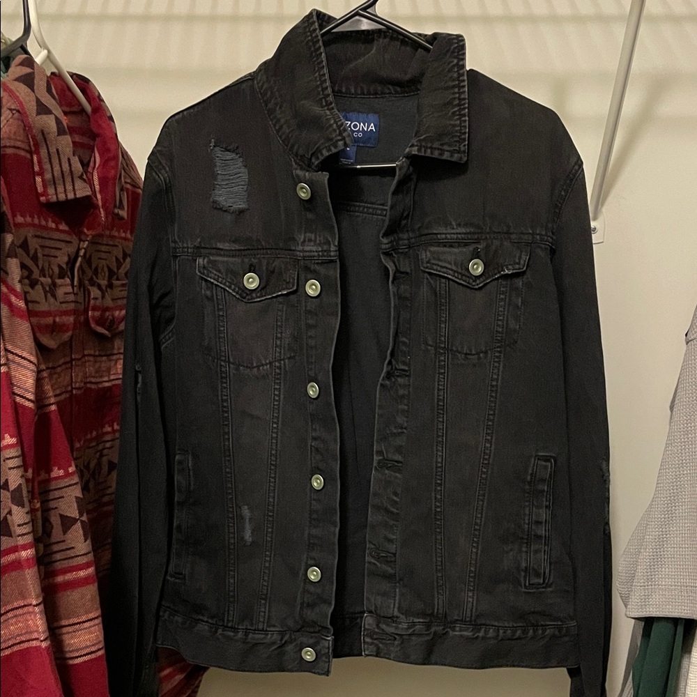 Arizona Black Distressed Denim Jacket